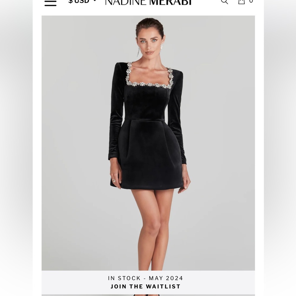 Nadine Merabi: KIMBERLY BLACK DRESS